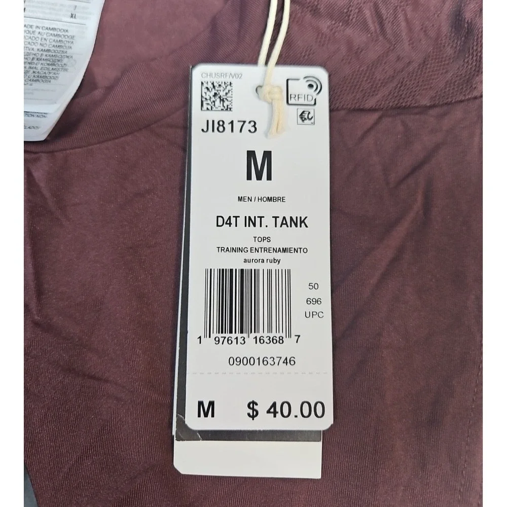 Adidas Mens Maroon ClimaCool Sleeveless Training Tank Top Size Medium‎ NWT